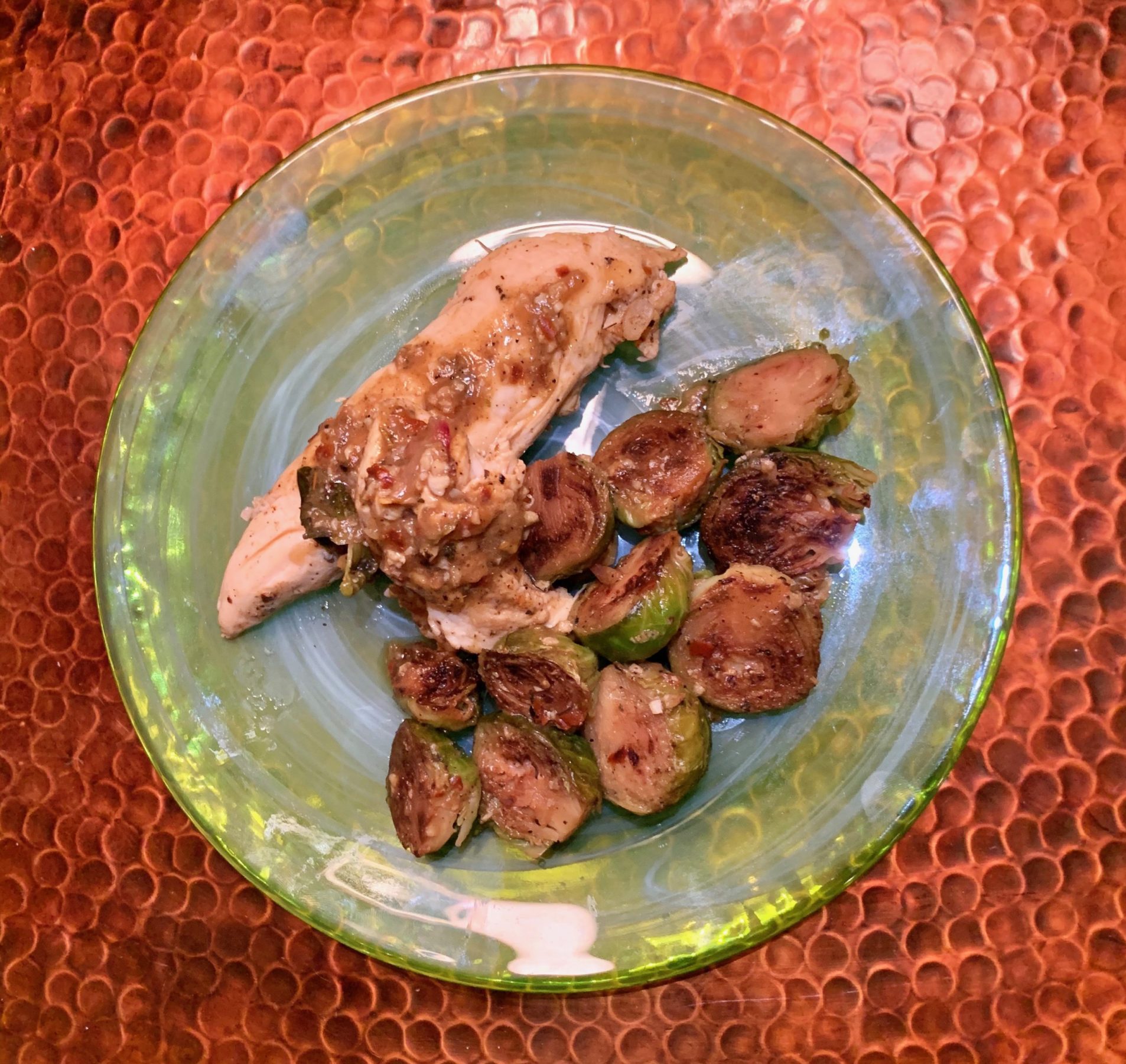 Sweet lime chicken and brussel sprouts