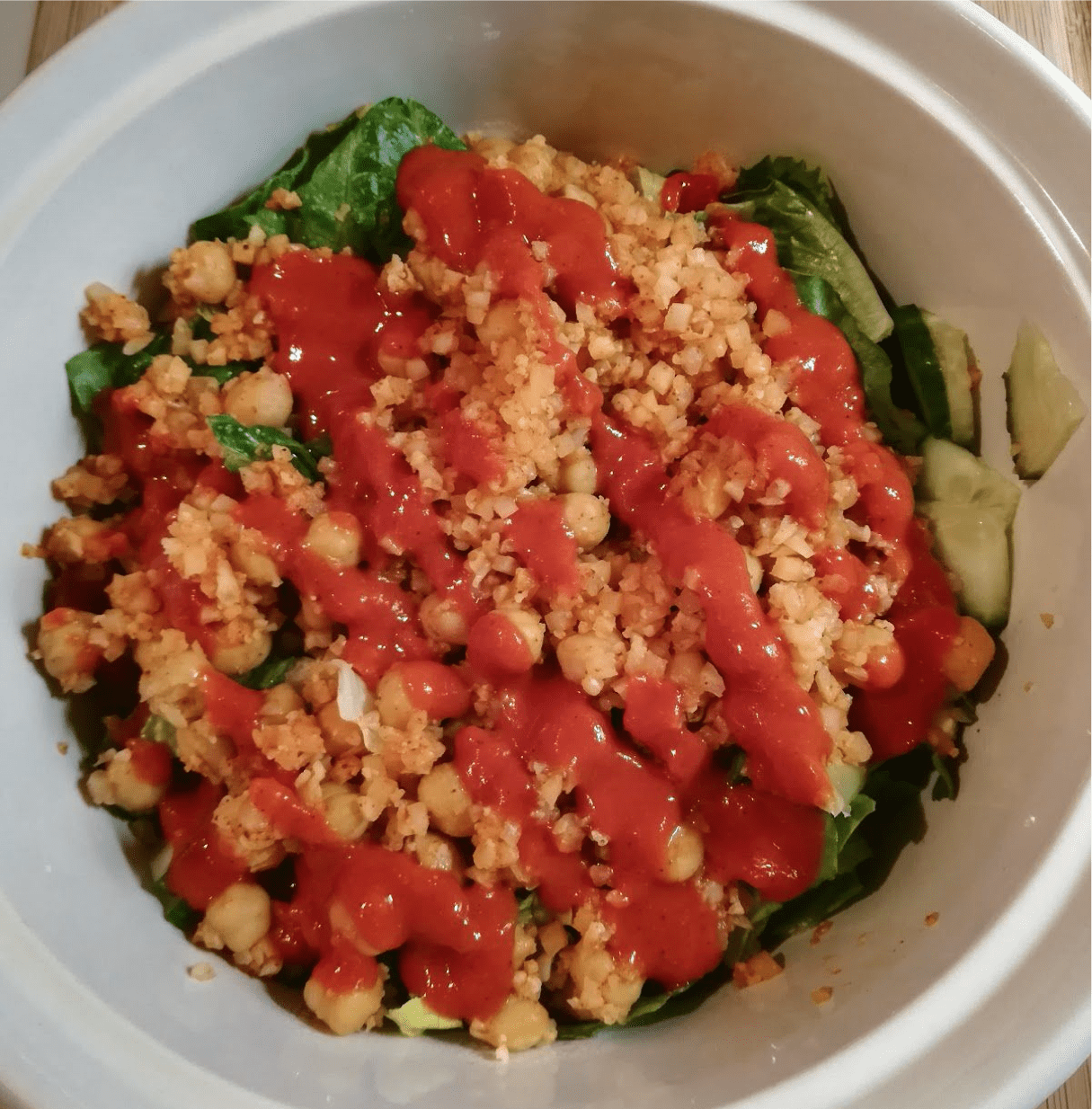 Chili Chickpeas and Riced Cauliflower with Faux-French Dressing (Vegetarian Protocol)