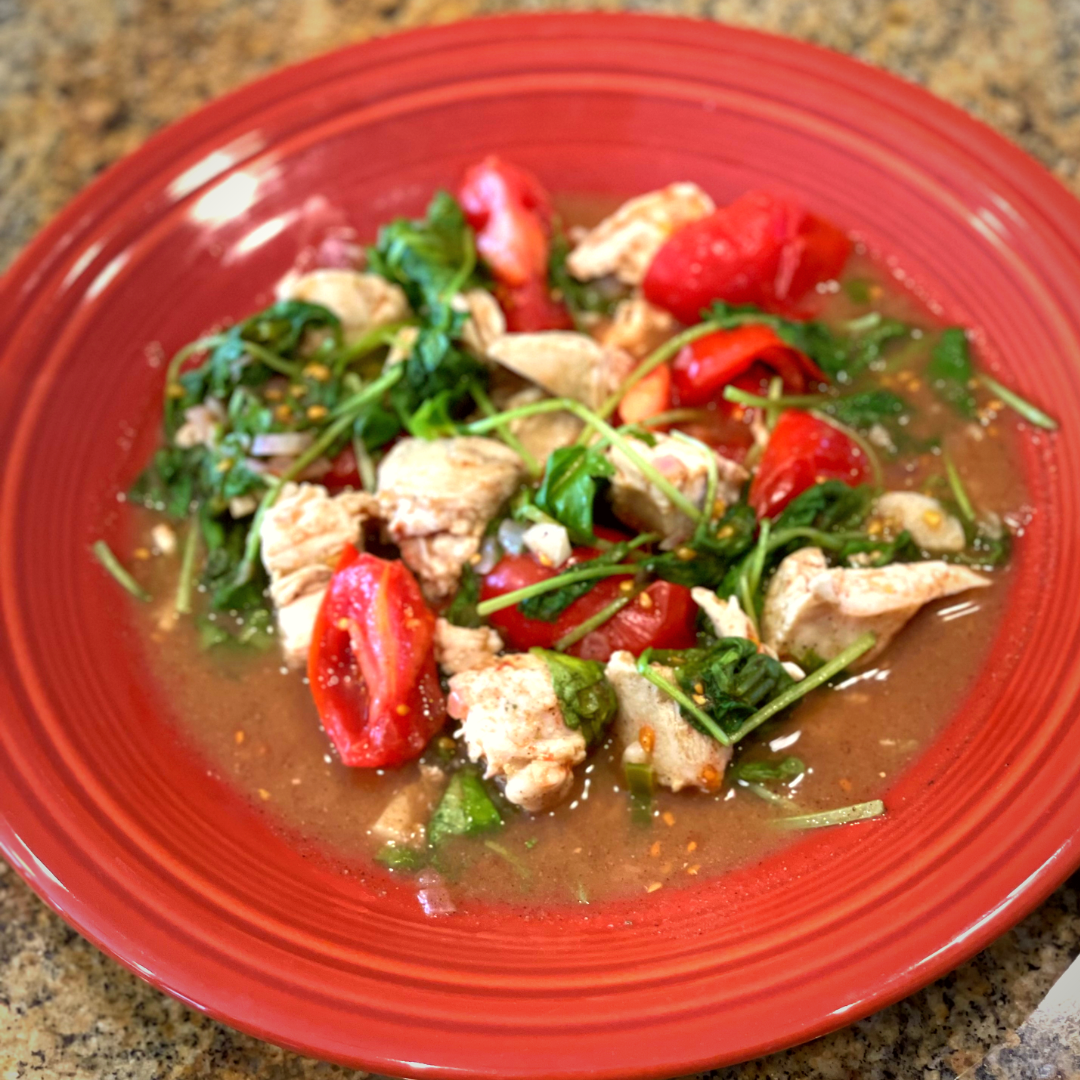 Middle Eastern Chicken and Tomatoes with Kale