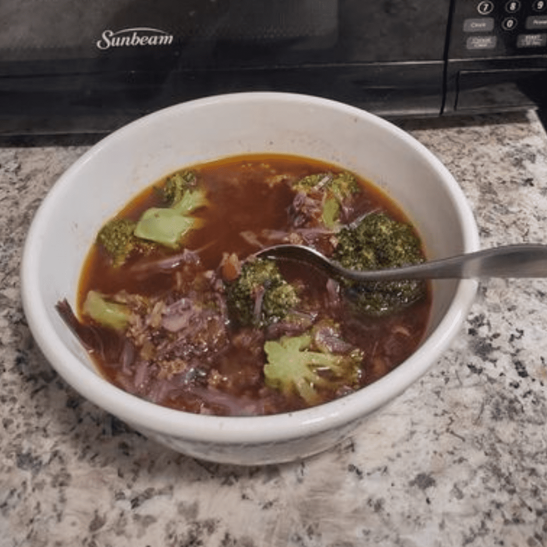 Broccoli, Cabbage, & Ground Beef Soup