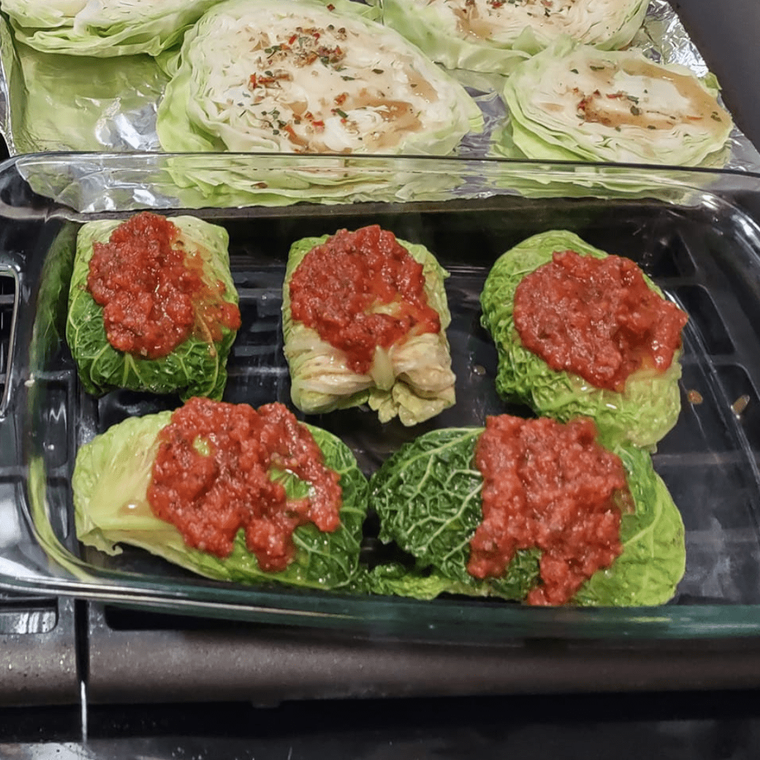 Turkey or Beef Cauliflower Rice Cabbage Rolls