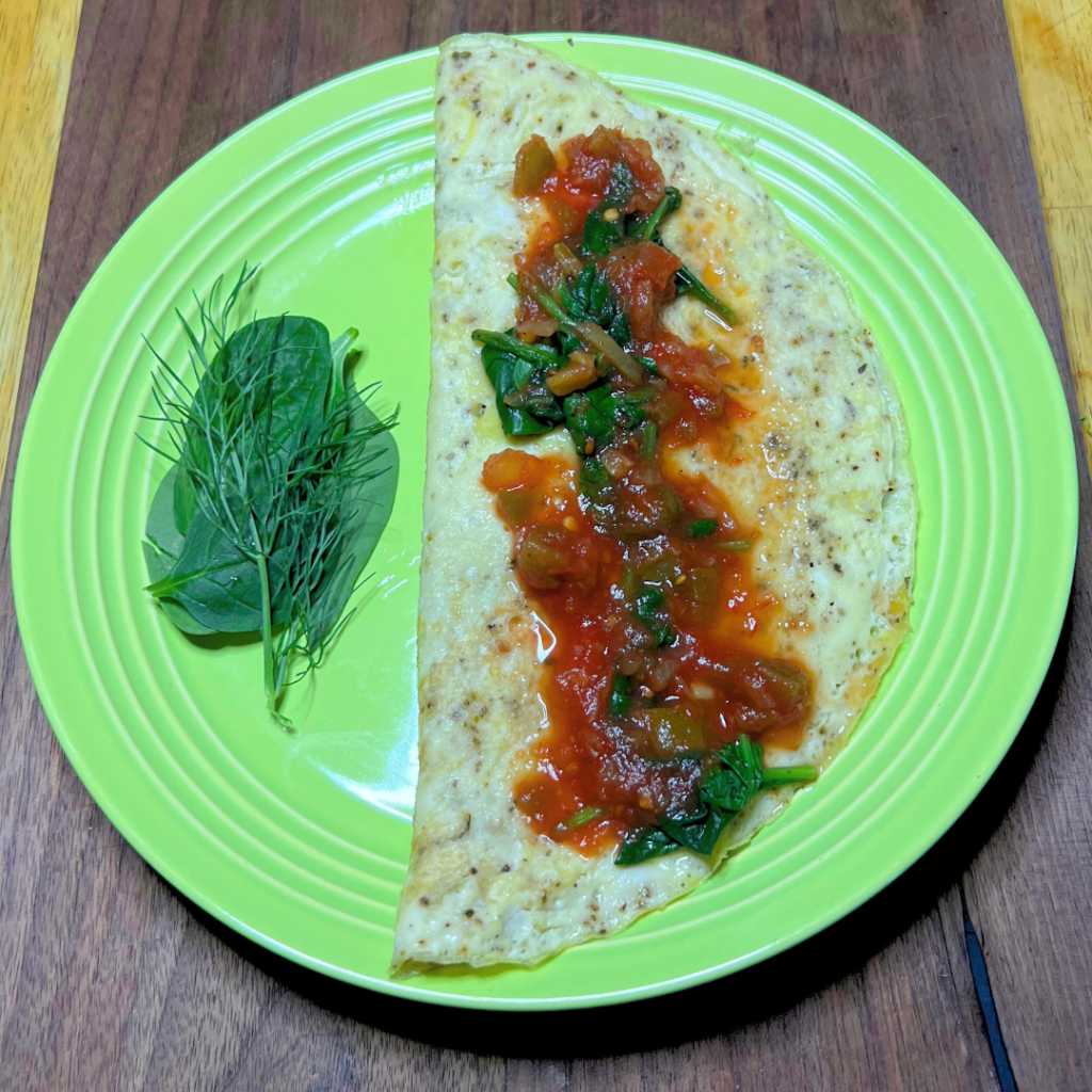 Salsa, Spinach and Italian Herb Omelette - Alula Wellness - Breakthrough M2 - Weight Loss Program