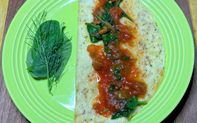 Salsa, Spinach and Italian Herb Omelette
