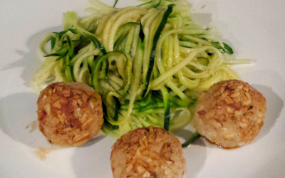 Turkey Meatballs with Zucchini Noodles and Sweet Lemon Sauce